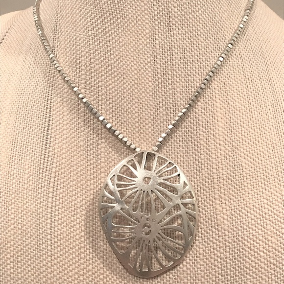 KCR Silver Floral Pendant Necklace - Picture 6 of 6